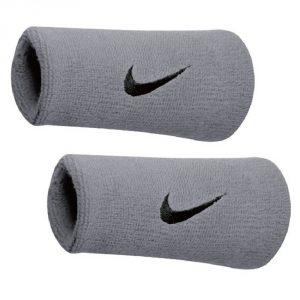 Polsini Tennis Nike Swoosh Double Wide Grigio Nero