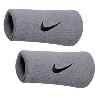 Polsini Tennis Nike Swoosh Double Wide Grigio Nero