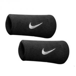 Polsini Tennis Nike Swoosh Double Wide Black White