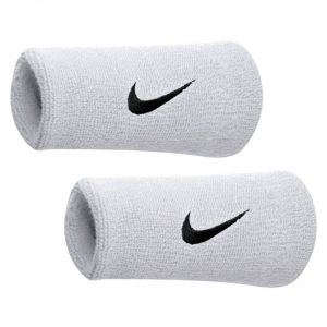 Polsini Tennis Nike Swoosh Double Wide White Black