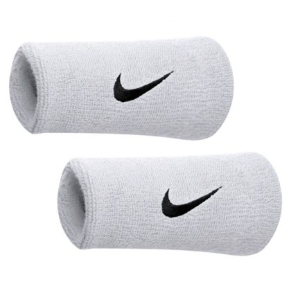 Polsini Tennis Nike Swoosh Double Wide White Black