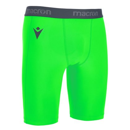 Scaldamuscoli Bermuda Macron Oak Short Undershort Training Elasticizzato Verde Fluo