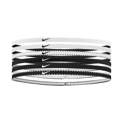 NIKE Flex Classic Slim Headbands 6PK Elastici Capelli Sport W/B