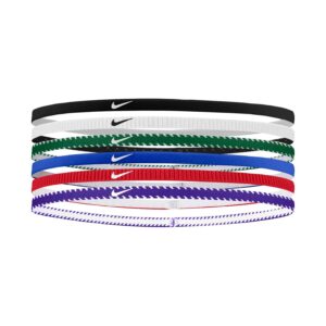 NIKE Flex Classic Slim Headbands 6PK Elastici Capelli Sport Game Royal