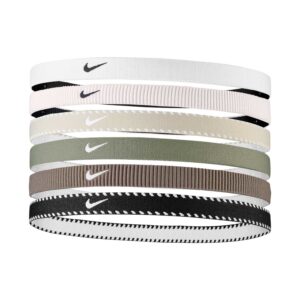 NIKE Flex Classic Headbands 6PK Elastici Capelli Sport Light Army