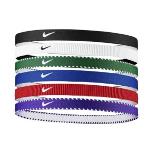 NIKE Flex Classic Headbands 6PK Elastici Capelli Sport Game Royal
