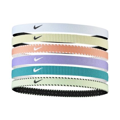 NIKE Flex Classic Headbands 6PK Elastici Capelli Sport Lilac Ice
