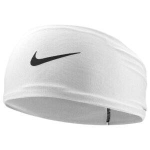 Nike Dri-Fit Fury Classic Wide Headband Fascia Sport Tergisudore - Bianco