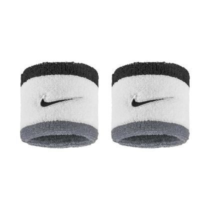 Nike Swoosh Classic Wristbands Polsini White - Grey - Black