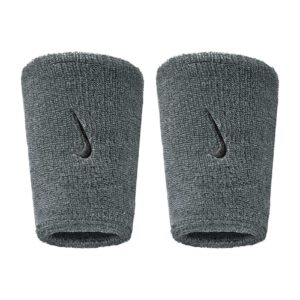 Nike Swoosh Classic Doublewide Wristbands Polsini Grey - Black