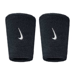 Nike Swoosh Classic Doublewide Wristbands Polsini Black - White