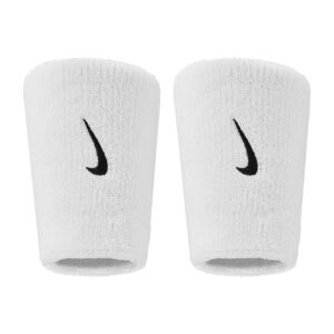 Nike Swoosh Classic Doublewide Wristbands Polsini White - Black