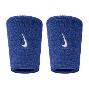 Nike Swoosh Classic Doublewide Wristbands Polsini Game Royal - White