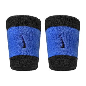Nike Swoosh Classic Doublewide Wristbands Polsini Comet Blue - Black - Black