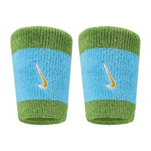 Nike Swoosh Classic Doublewide Wristbands Polsini Blue - Clorophill - Gold
