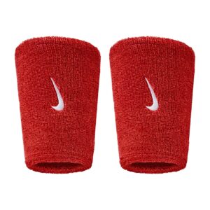 Nike Swoosh Classic Doublewide Wristbands Polsini University Red - White