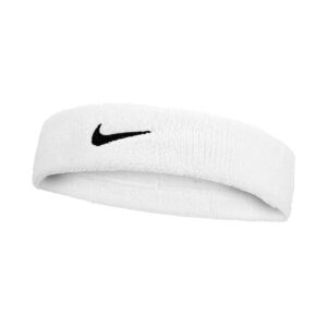 Nike Swoosh Classic Headband Fascia Tergisudore Tennis White - Black