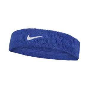 Nike Swoosh Classic Headband Fascia Tergisudore Tennis Royal - White