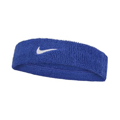 Nike Swoosh Classic Headband Fascia Tergisudore Tennis Royal - White