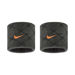 Nike Swoosh Classic Wristbands Printed Polsini Anthracite - Black - Orange