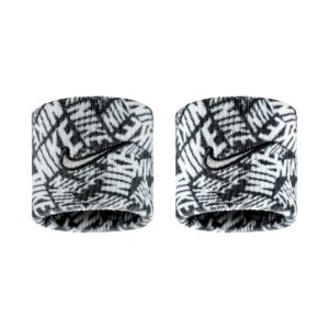Nike Swoosh Classic Wristbands Printed Polsini Black - White - White