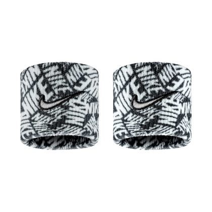 Nike Swoosh Classic Wristbands Printed Polsini Black - White - White