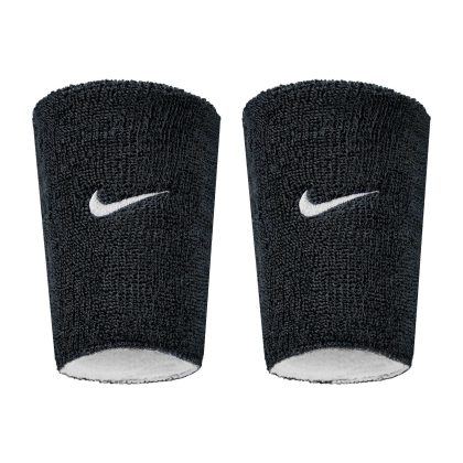 Nike Swoosh Classic Reversible Doublewide Wristbands Polsini Black - White - Black