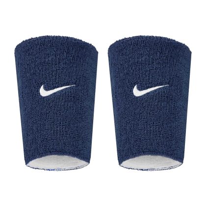 Nike Swoosh Classic Reversible Doublewide Wristbands Polsini Navy - White - Navy
